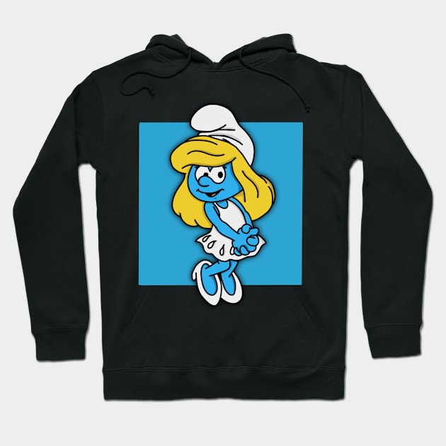 Cartoon Blue Woman Hoodie by 09GLawrence